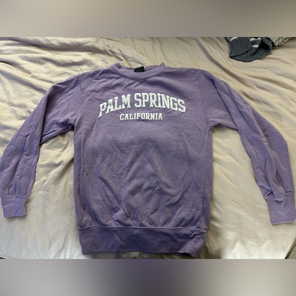 PALM SPRINGS PURPLE BUBBLE LETTER CREW